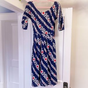 True Vintage 1950s Cotton Dress with full circle skirt